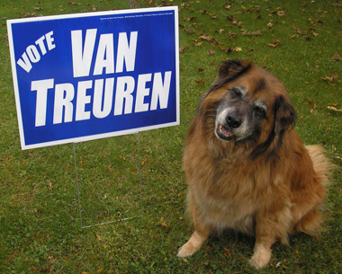 phil van treuren yard sign dog